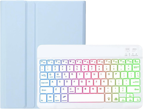 Husă cu tastatură bluetooth iluminată pentru iPad 10.9 2022 (10 gen.), albastru