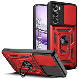 Husă blindată pentru Realme 14X / Realme C75, CamShield Slide, roșu