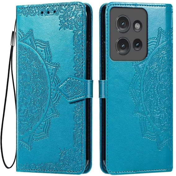 Cu clapetă pentru Motorola Edge 50 Neo / Motorola ThinkPhone 25, Mandala, albastru