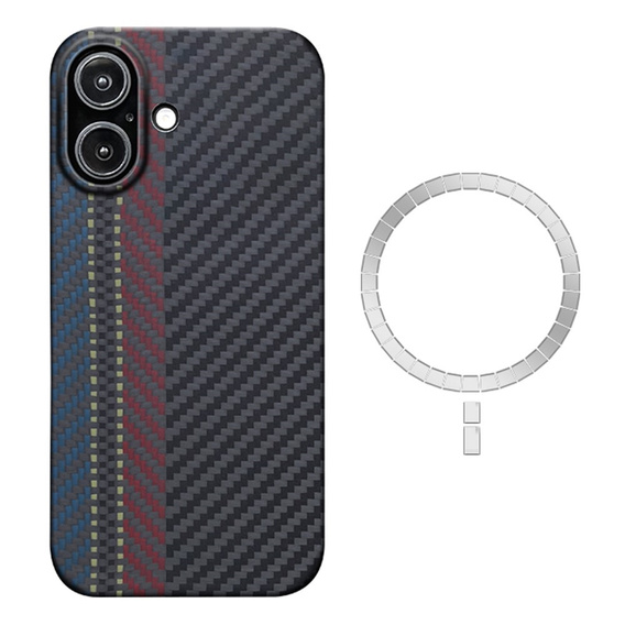 Carcasă pentru iPhone 16, Aramid Fiber MagSafe, negru