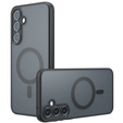 Husă pentru Samsung Galaxy A55, pentru MagSafe, ERBORD Matt Case, negru + sticlă pentru ecran