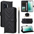 Carcasă cu clapetă pentru Honor 400 5G, Crossbody Leather Wallet, negru