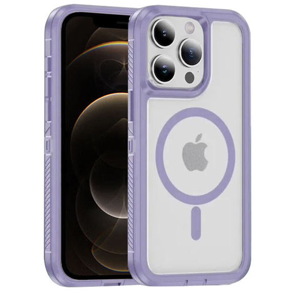 Carcasă cu ramă pentru iPhone 12/12 Pro, pentru MagSafe, transparent / violet