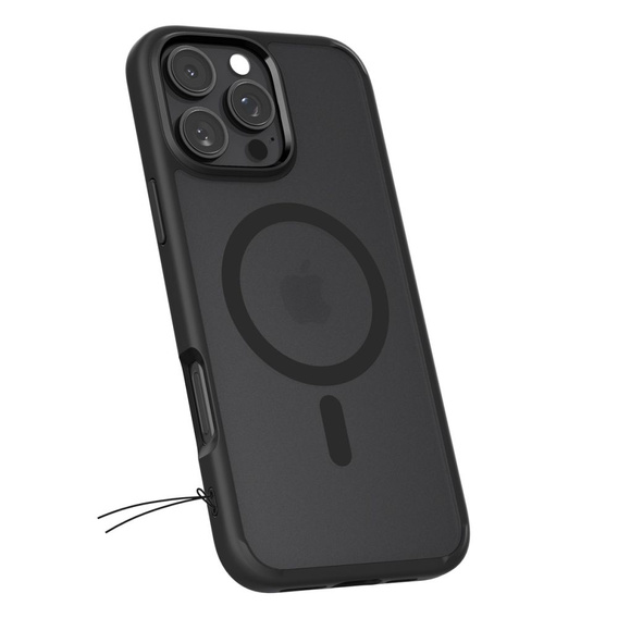 Carcasă MagSafe Spigen pentru iPhone 16 Pro, Ultra Hybrid, transparent / negru + 9H Tempered Glass