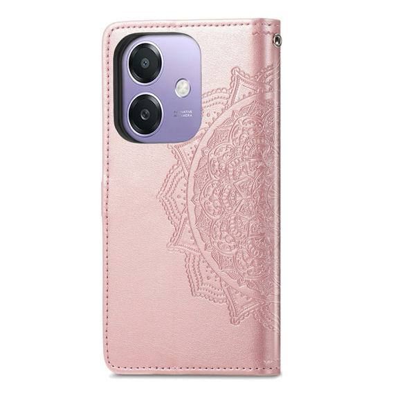 Cu clapetă pentru Oppo A40 / Oppo A40m, Mandala, roz rose gold