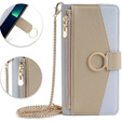 Carcasă flip pentru Samsung Galaxy A05s, Wallet Zipper Pocket, cu oglindă, albastru