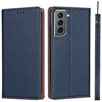 Husă din piele pentru Samsung Galaxy S22, ERBORD Grain Leather, albastru închis