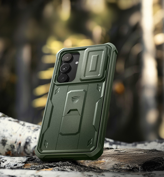Husă blindată pentru Samsung Galaxy S25+ Plus, Dexnor Full Body (Two Frames), verde