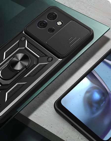 Husă blindată pentru Motorola Edge 50 Neo / Motorola ThinkPhone 25, CamShield Slide, negru