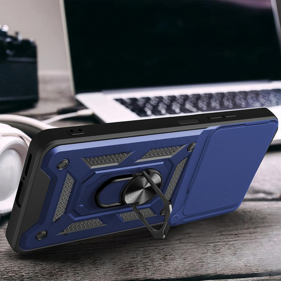 Husă blindată pentru Honor 400 5G, CamShield Slide, albastru