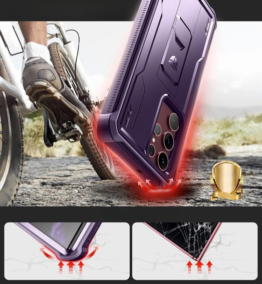 Husă blindată pentru Samsung Galaxy S22 Ultra, Dexnor Full Body, violet