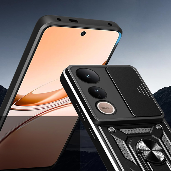 Husă blindată pentru Vivo V50 Lite 4G / 5G, CamShield Slide, negru