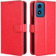 Cu clapetă pentru Motorola Moto E14, Crazy Horse Wallet, roșu