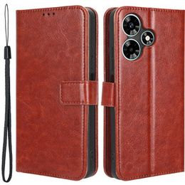 Cu clapetă pentru Infinix Hot 30, Crazy Horse Wallet, maro