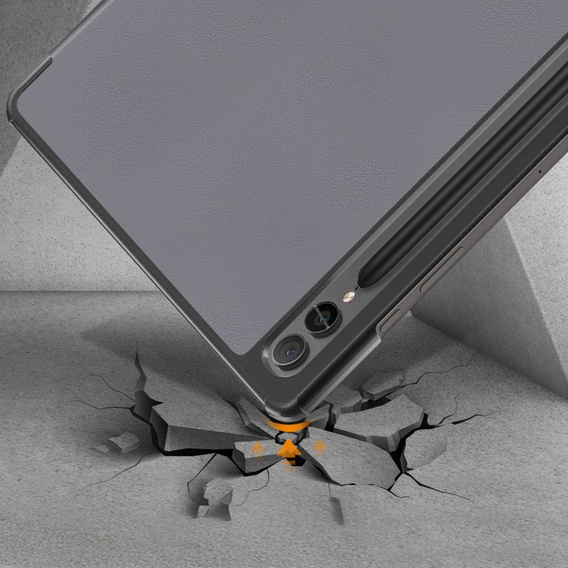 Husă pentru Samsung Galaxy Tab S9 FE+ Plus, Smartcase cu spațiu pentru stylus, gri