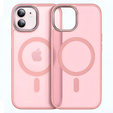Husă pentru iPhone 11, pentru MagSafe, ERBORD Matt Case, roz + sticlă pentru ecran