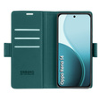 Husă pentru Oppo Reno 14, ERBORD Glossy Litchi, portofel cu clapetă, verde
