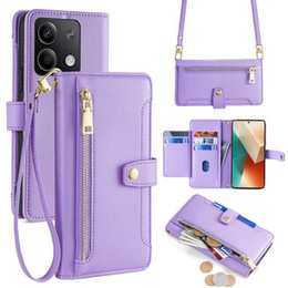 Cu clapetă pentru Xiaomi Redmi Note 13 5G, Wallet Zipper Pocket, violet