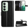 Cazul Flap pentru Xiaomi Redmi 15 5G / 4G, texturat Crazy Horse, negru