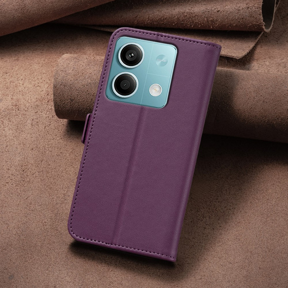 Husa cu clapetă pentru Xiaomi Redmi Note 13 5G, BINFEN Wallet, violet închis