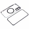 Carcasa Magnetic Dual Glass MagSafe pentru iPhone 16, de argint