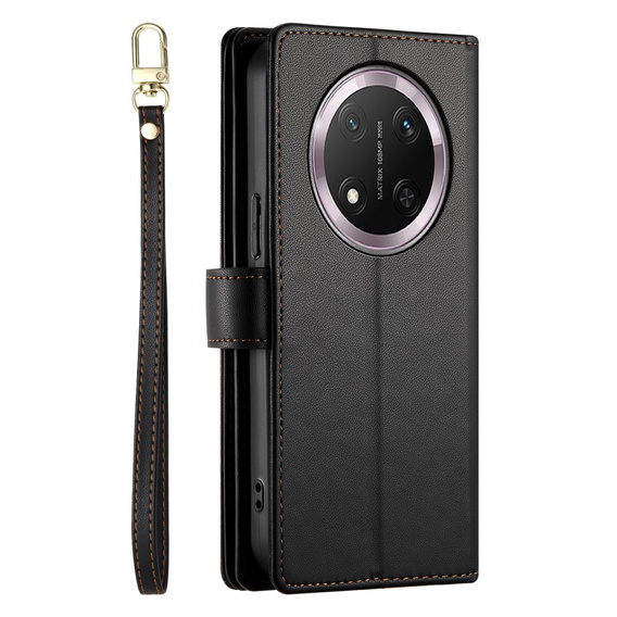 Cu clapetă pentru Honor Magic 7 Lite, Wallet Zipper Pocket, negru
