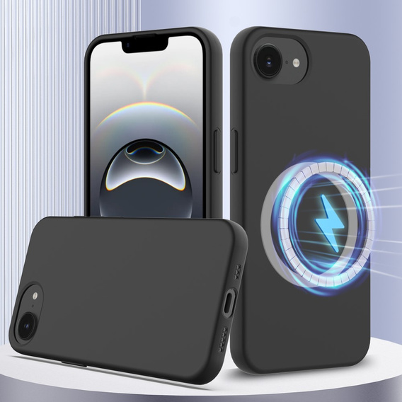 Huse pentru iPhone 16e, Silicone MagSafe, negru