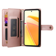 Cu clapetă pentru Oppo Reno 13 Pro 5G, Wallet Zipper Pocket, roz