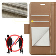 Husă pentru Xiaomi 14T, ERBORD Glossy Litchi, portofel cu clapetă, maro