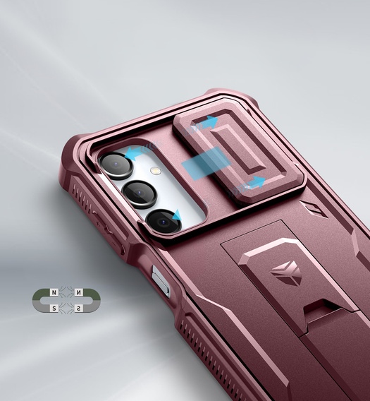 Husă blindată pentru Samsung Galaxy A16, Dexnor Full Body (Two Frames), roșu