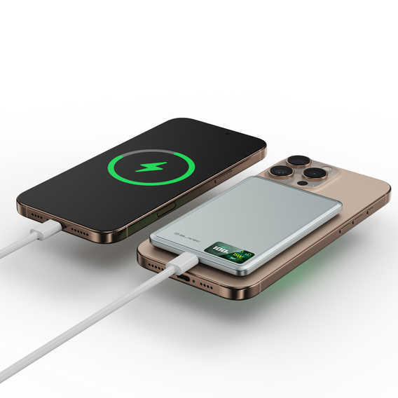 Blavec Power Bank 10000mAh BJ-03 Slim 13.5mm - Tip C - 22.5W, MagSafe 3in1 - gri