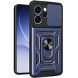 Husă blindată CamShield Slide cu capac pentru cameră și inel pentru Oppo Reno 15 FS, albastră