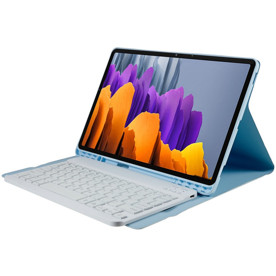 Carcasă + tastatură Galaxy Tab S7+ Plus / S8+ Plus /S7 FE T730 T733, Pen Slot, albastru