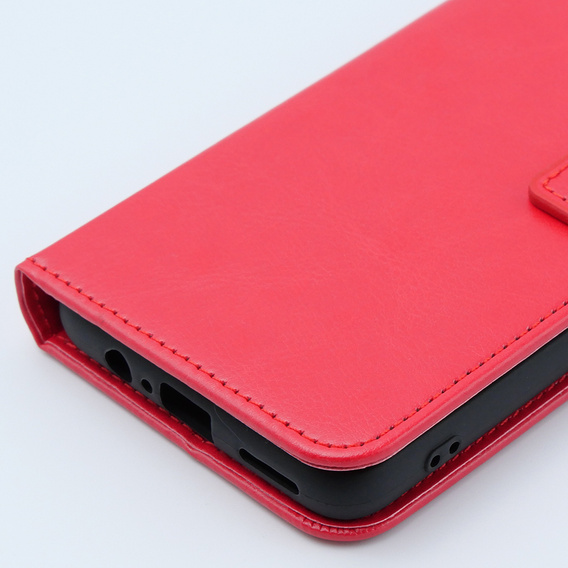 Cu clapetă pentru Motorola Moto G54 5G, Crazy Horse Wallet, roșu