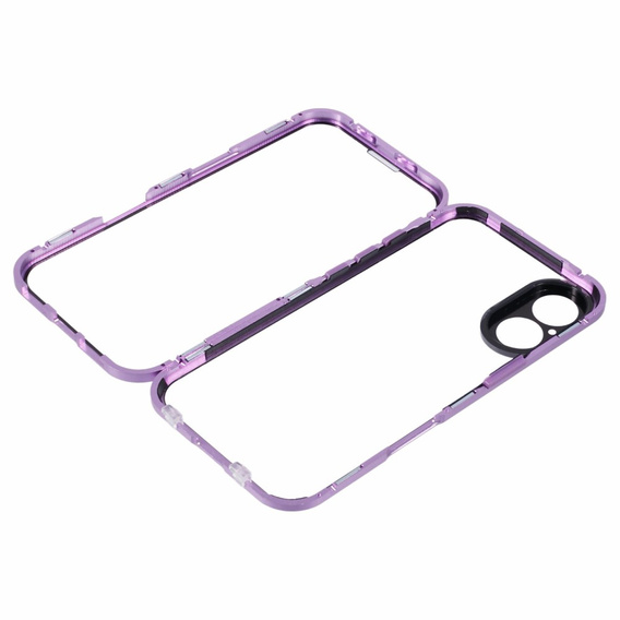 Husa pentru iPhone 16, Magnetic Dual Glass, violet