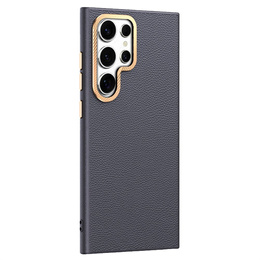 Husă din piele pentru Samsung Galaxy S25 Ultra, leather hybrid, gri
