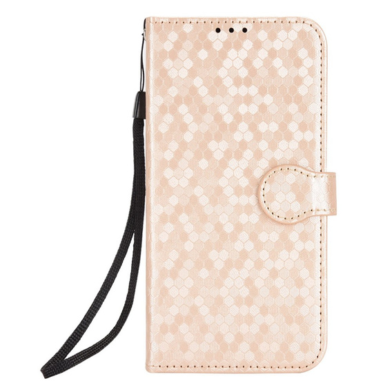 Husa cu clapetă pentru Motorola Moto G86 Power 5G, Wallet Rhombus, de aur