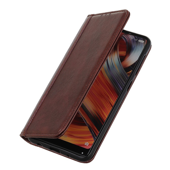 Huse pentru Xiaomi Redmi Note 13 Pro 4G, Wallet Litchi Leather, maro