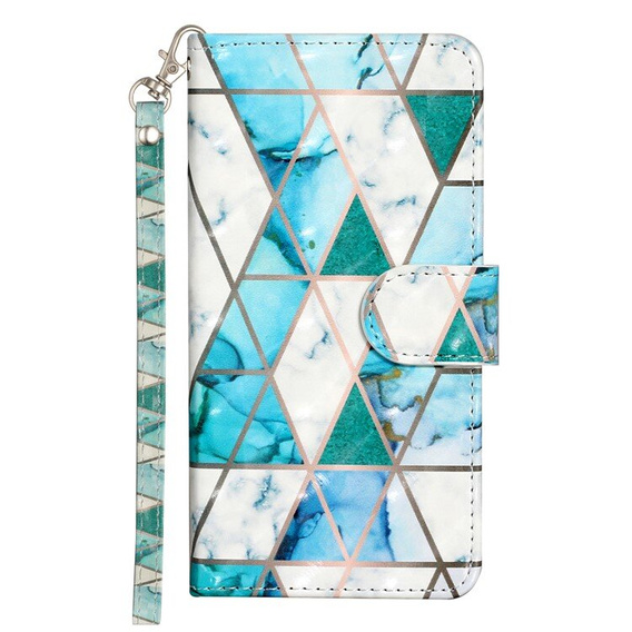Cu clapetă pentru Xiaomi Redmi 13C / Poco C65, Wallet, Marble verde