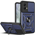 Husă blindată pentru Motorola Moto E14, CamShield Slide, albastru