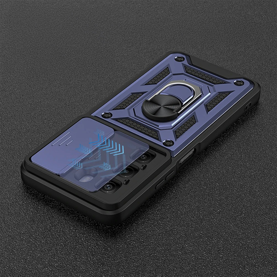 Husă blindată pentru Infinix Hot 50 Pro+ 4G, CamShield Slide, albastru