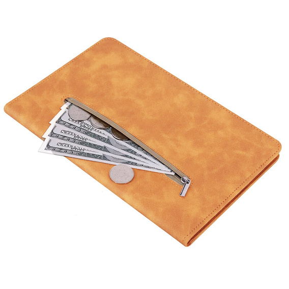 Husa pentru Samsung Galaxy Tab S10 Lite / S10 FE / S9 FE, Wallet Pen Slot, galben