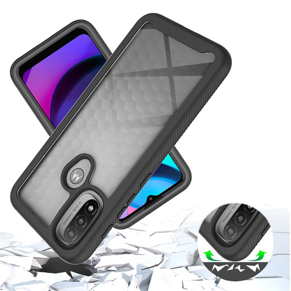 Carcasă pentru Motorola Moto E20, Shockproof, cu folie, albastru