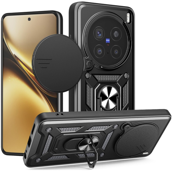Husă blindată pentru Vivo X200 Pro 5G, CamShield Slide, negru