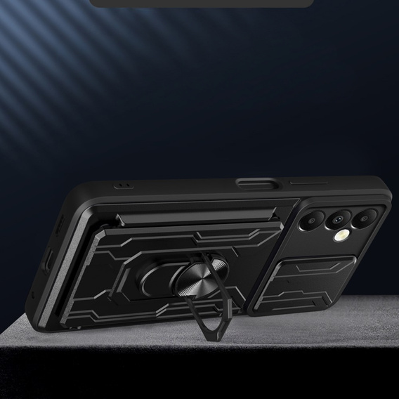 Husă blindată pentru Samsung Galaxy A05s, Camera Slide Card Slot, negru