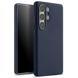 Carcasă MELKCO pentru Samsung Galaxy S25 Ultra, din piele, albastru închis