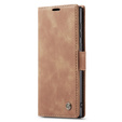 Husa CASEME pentru Samsung Galaxy S22 Ultra, Leather Wallet Case, maro
