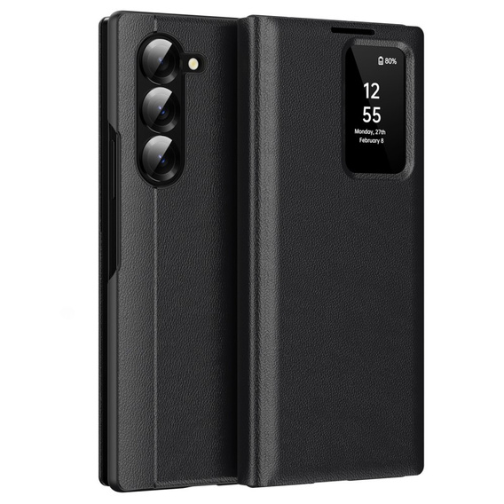 Husă cu clapetă pentru Samsung Z Fold6 5G, Smart View Wallet, negru