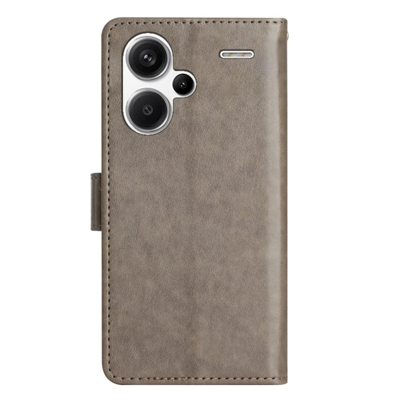 Cu clapetă pentru Xiaomi Redmi Note 13 Pro+, Butterfly, gri