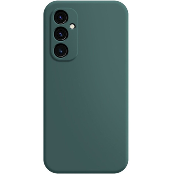 Carcasa pentru Samsung Galaxy A15, Silicone Lite, verde închis + sticlă 9H
